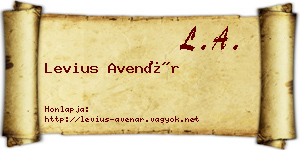 Levius Avenár névjegykártya